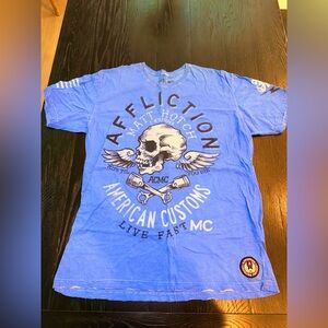 Affliction Blue American Customs Tee